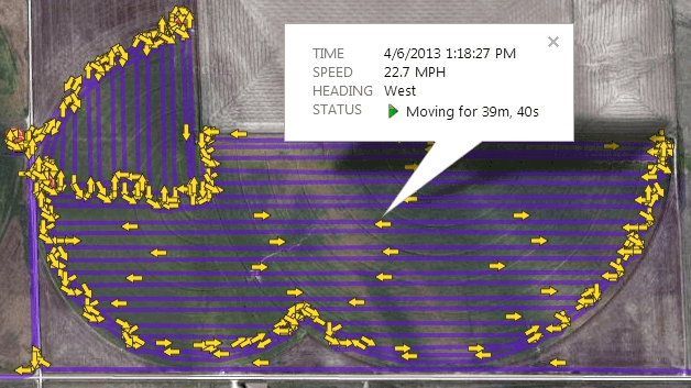 Screenshot of Razor Tracking real-time tracking sprayer