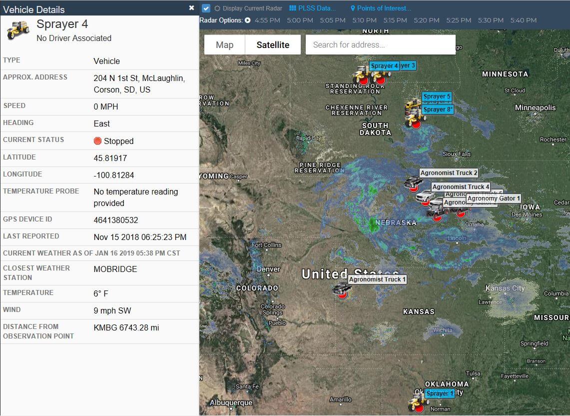 screenshot of razor tracking's vehicle tracking setup